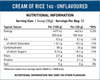 applied nutrition Cream of rice 1kg fact 